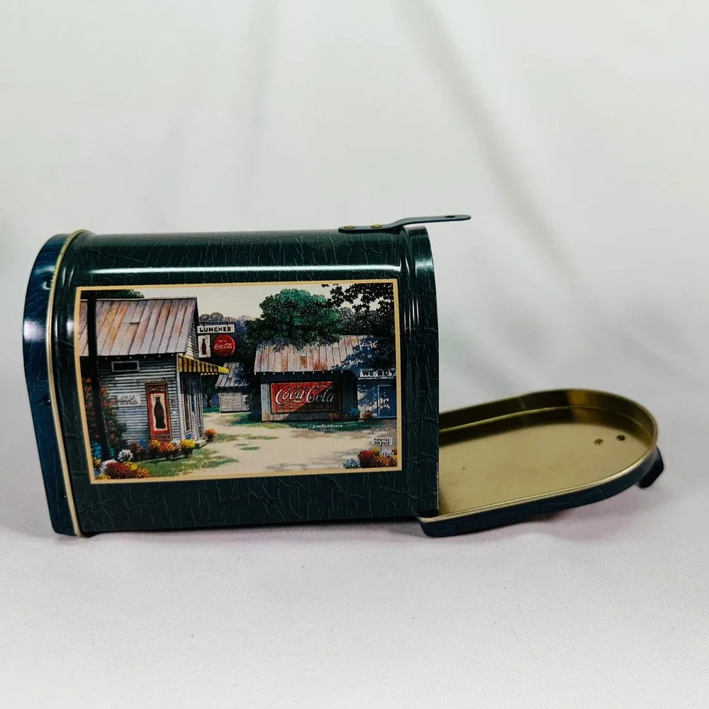 Vintage 1999 Coca-Cola Mailbox Collectors‎ Tin Giftco Blue General Store